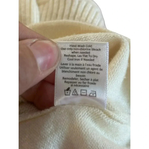 MarlaWynne Cream Ribbed Trim Turtleneck Doleman Sweater Size XL - Picture 8 of 11